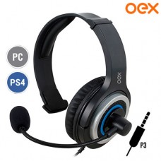 Headset Gamer 1 P3 Army para PC/PS4 com Microfone OEX HS407 - Preto Azul